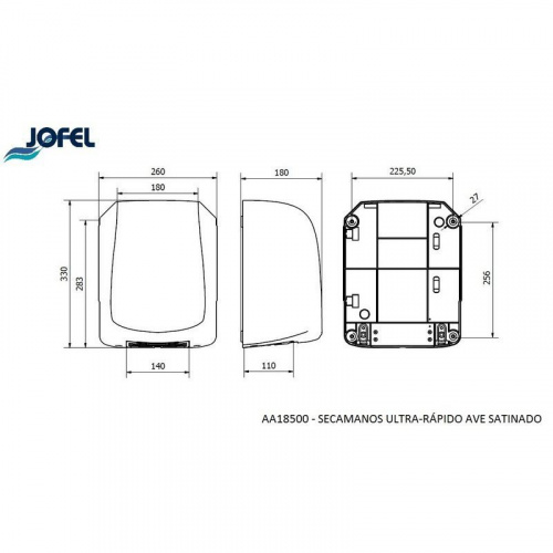 Сушилка для рук Jofel AA18500 высокоскоростная фото 3