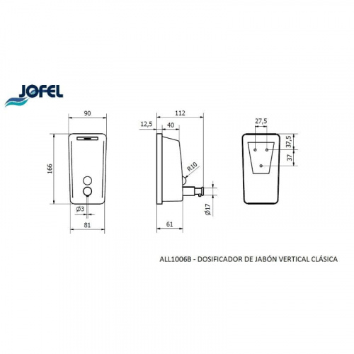 Дозатор жидкого мыла Jofel ALL1006B фото 3