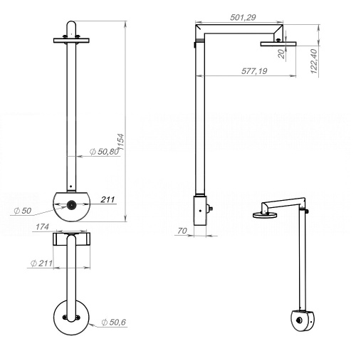 Душевая стойка Алсера антивандальная TR63 фото 2