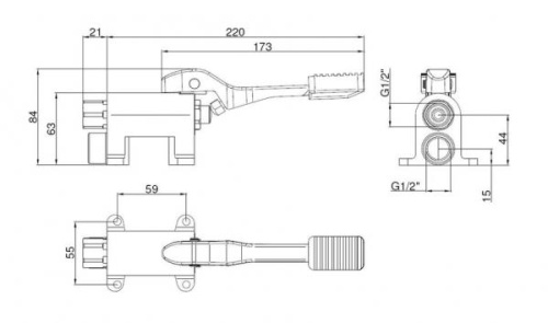 Педаль для профессионального смесителя Nofer 07106.B фото 2