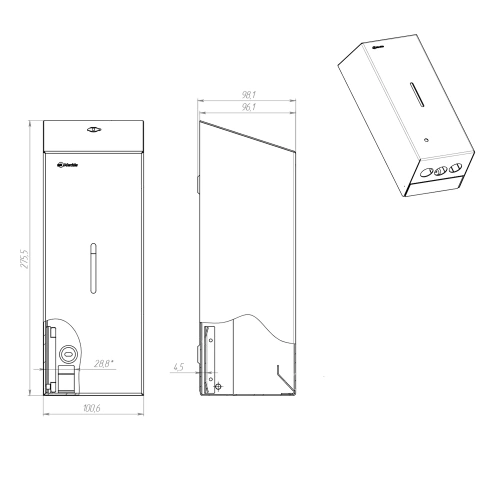 Дозатор пенного мыла Merida Stella DSM111.R картриджный сенсорный фото 2
