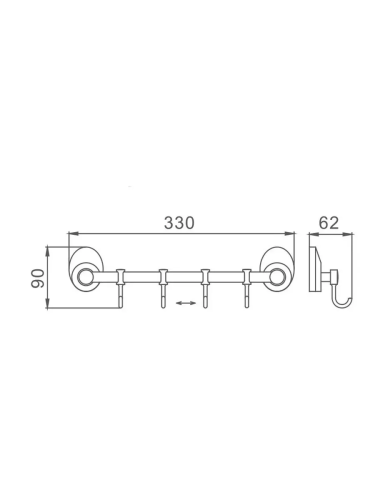 Штанга с четырьмя крючками Алсера F1615-4 фото 6