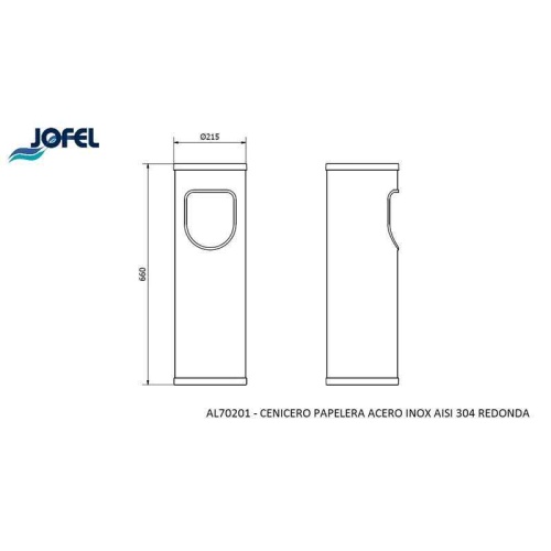 Урна Jofel AL70201 с емкостью для горящего мусора фото 3