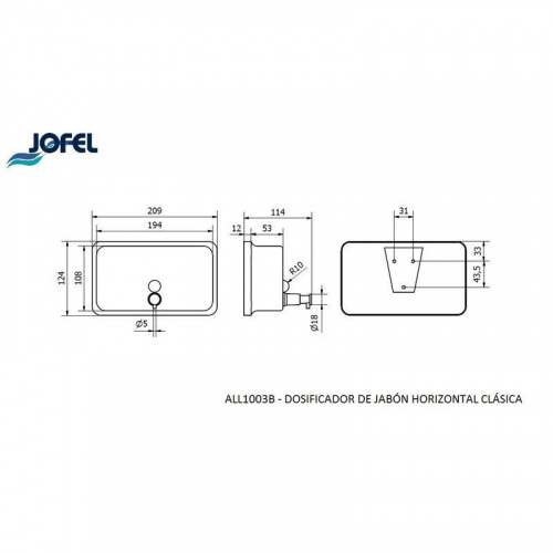 Дозатор жидкого мыла Jofel AL1003B фото 3