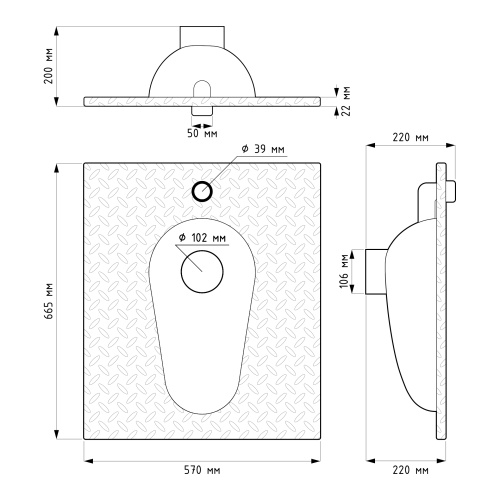 Чаша Генуя Алсера СТ напольная антивандальная 120 фото 3