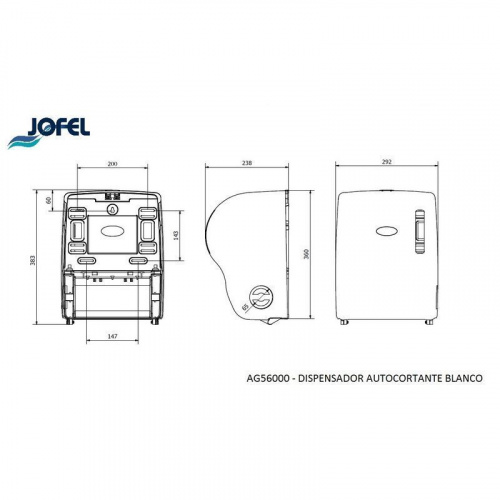 Диспенсер рулонных бумажных полотенец Jofel AG56000 фото 3