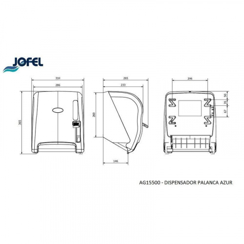 Диспенсер рулонных бумажных полотенец Jofel AG15500 фото 3