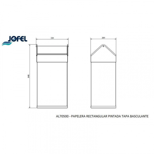 Урна Jofel AL70500 с качающейся крышкой фото 3